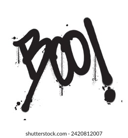 Vector graffiti spray paint word boo isolated vector illustration