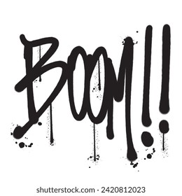 Dibujo vectorial de pintura con spray boom de palabras ilustración vectorial aislada