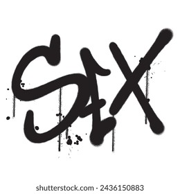 Vector graffiti spray paint word sex isolated vector illustration