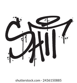 Ilustración aislada del vector de la mierda de la palabra de la pintura del graffiti del vector