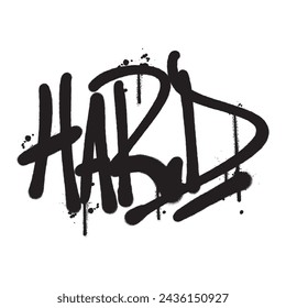 Ilustración de vector aislado duro de la palabra de pintura del aerosol del graffiti del vector