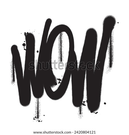 Vector graffiti spray paint word wow isolated vector illustration