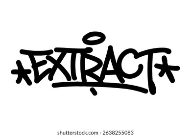 Vector graffiti tag of “Extract” in bold black. Clean street-style lettering with urban edge. Perfect for cannabis concentrate themes, hip hop design, and modern vector graffiti art.