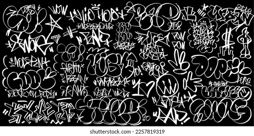 Vektor-Graffiti-Tags, Schreibgrafik, isoliertes Design-Element