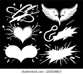 Vector graffity tags seamless pattern on white background.