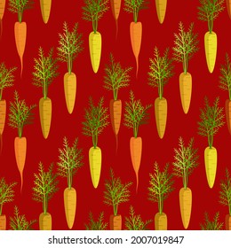 Vector - grafik carrots vegetables
seamless pattern with leaves. 