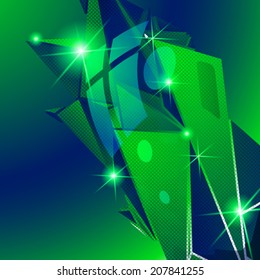 Vector grain technology backdrop, multifaceted pixilated cybernetic model.