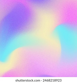 Vector grainy gradient background. Abstract noise texture blue, pink, yellow colors