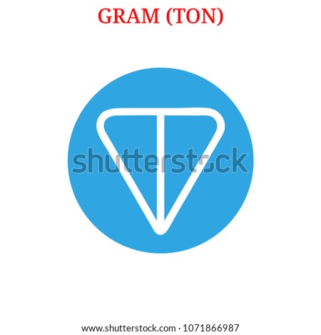 Vector GRAM (TON) digital cryptocurrency logo. GRAM (TON) icon. Vector illustration isolated on white background.
