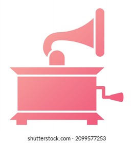 Vector Gramophone Glyph Gradient Icon Design
