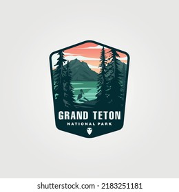 vector of grand teton national park logo symbol illustration design, united states national park collection