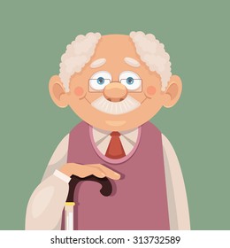 Vector grandfather flat illustration
