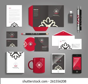 Vector grapchic professional identity for your company, with flowers and useful elements