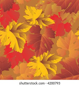 Vector grape foliage background (seamless pattern)