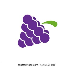 Vector grape logo for company. Natural summer fruit and dessert. 