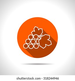 Vector grape orange icon with flat shadow 