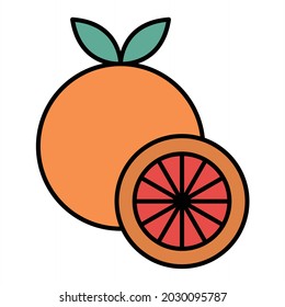 Vector Grapefruit Filled Outline Icon Design
