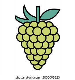 Diseño de iconos de contorno de uvas vectoriales rellenadas

