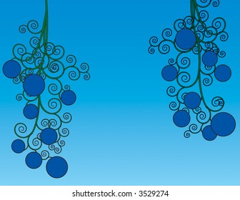 Vector grapes with flourish