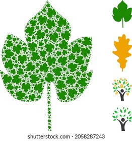 Vector grapes leaf fractal is made from randomized recursive grapes leaf pictograms. Fractal collage from grapes leaf.