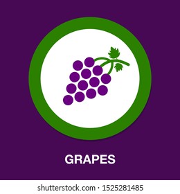 vector grapes - nature illustration, fruit symbol - wine icon