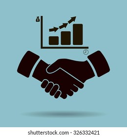 vector graph button and hand 