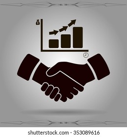 vector graph button and hand 