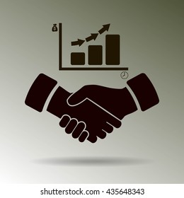 vector graph button and hand 