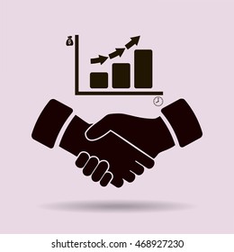 vector graph button and hand 