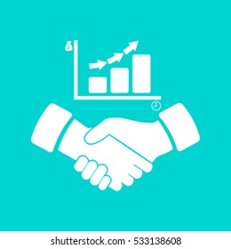 vector graph button and hand 