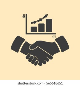 vector graph button and hand 