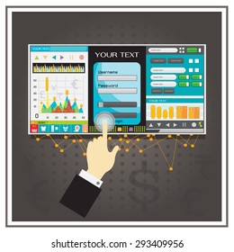 vector graph chart graphs vector business download button