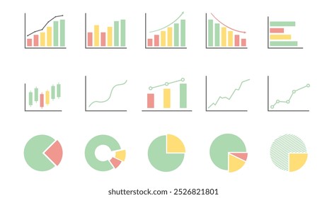 Vector Graph and Chart Icon Templates Illustrations