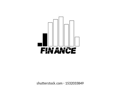 Vector graph and chart line icons set of finance wave plan on white background