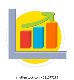 Vector Graph Flat Round Icon