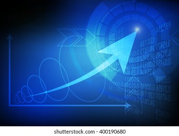 Vector : Graph with goal on business background