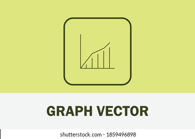 Vector of graph icon. Isolated on pastel background. With theme business, technology.