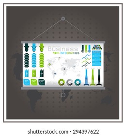 vector  graph map load Currency money business infographic plane