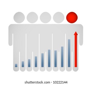 Vector graph showing increase