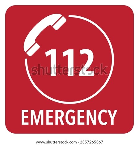 Vector graphic of the 112 European emergency call number