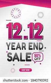 vector graphic of 12.12 year end sale good for year end celebration. flat design. flyer design.flat illustration.