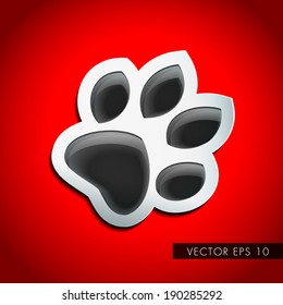 Vector graphic of 3D animal paw sticker