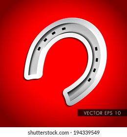 Vector graphic of 3D horse-shoe sticker