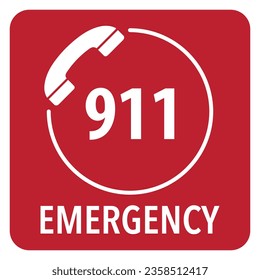 Vector graphic of the 911 US emergency call number