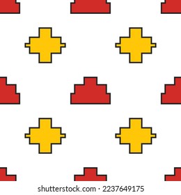Vector graphic absract seamless pattern with african traditional patterns on a white background