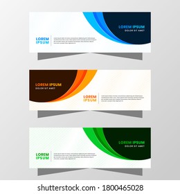 Vector Graphic of Abstract Banner Design. with modern Blue, Orange and Green color scheme. Suitable for banner sale, presentation, promotion, flyer, poster and brochure.