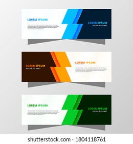 Vector Graphic of Abstract Banner Design. with modern Blue, Orange and Green color scheme. Suitable for banner sale, presentation, promotion, flyer, poster and brochure.