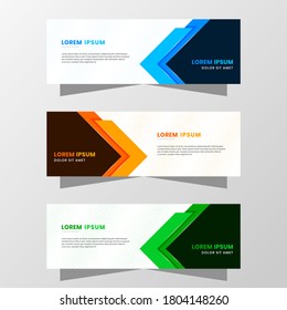 Vector Graphic of Abstract Banner Design. with modern Blue, Orange and Green color scheme. Suitable for banner sale, presentation, promotion, flyer, poster and brochure.