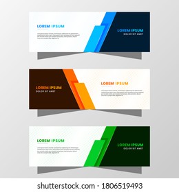 Vector Graphic of Abstract Banner Design. with modern Blue, Orange and Green color scheme. Suitable for banner sale, presentation, promotion, flyer, poster and brochure.