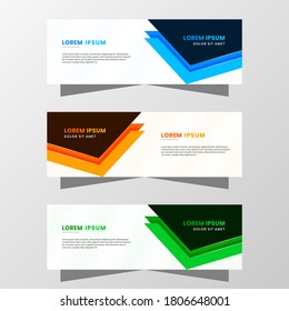 Vector Graphic of Abstract Banner Design. with modern Blue, Orange and Green color scheme. Suitable for banner sale, presentation, promotion, flyer, poster and brochure.